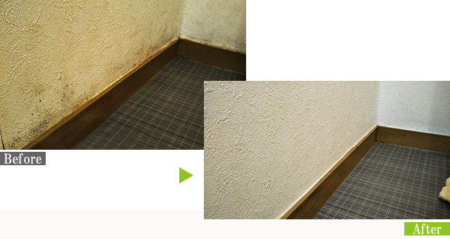 カビ・汚れのクロス（壁紙）を環境対応型特殊洗浄G-Eco工法で施工